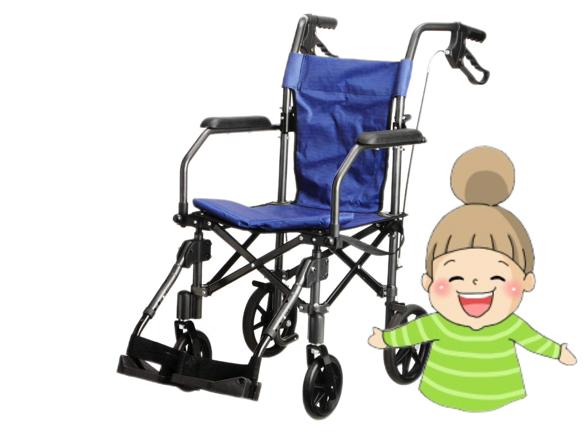 折り畳み式軽量介助車　ハンディライトプラス 軽くてコンパクト、携帯に便利です。