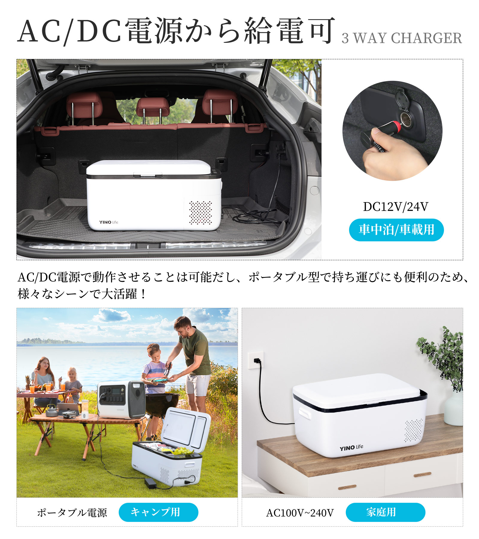 楽天市場 最安値挑戦 l ポータブル冷蔵庫 Yino Life 車載 冷蔵庫 冷凍庫 おしゃれ 車載冷蔵庫 車 車用 冷蔵庫 ミニ冷蔵庫 10 12v 24v ポータブル 家庭用 ポータブル冷蔵庫 保冷庫 白 キャンプ トラック シガー 小型 コンパクト 冷凍冷蔵庫 サブ冷蔵庫 Eenour