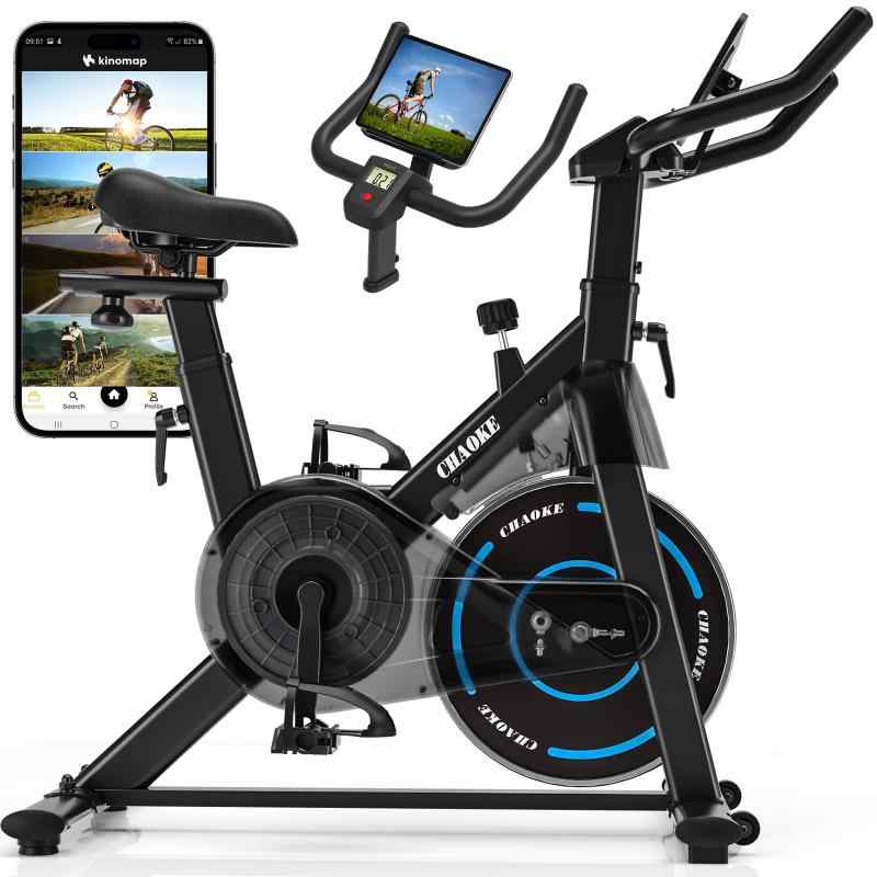 フィットネスバイク QLEE 第7世代 ZWIFT アプリ連動スピンバイク 白  