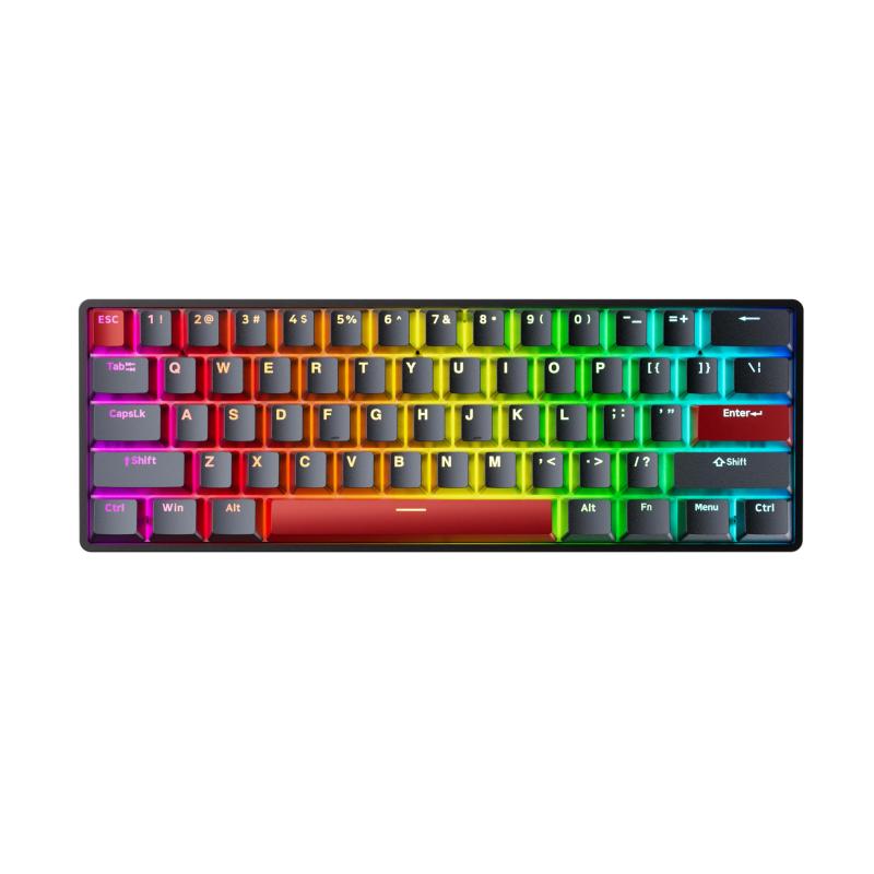 DrunkDeer G60 ラピッドトリガー 磁気スイッチ ゲーミングキーボード TKL PBT キーキャップ 60%レイアウト コンパクト ANSI RGB 61キー USB 有線