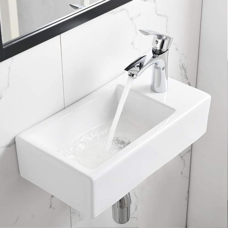 【壁排水セット付き】 手洗い器 壁掛け 手洗器 370*185*90mm 小型洗面ボウル おしゃれ 洗面ボール ミニ 洗面台 手洗いボウル 壁付け型 陶器 手洗い台|MK店