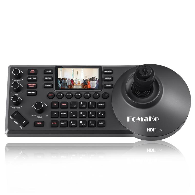 FoMaKo PTZ コントローラー PoE対応 3インチのLCDスクリーン付き ライブ配信用 IP Visca PELCO D/P RS232 RS485対応 PTZカメラ コントロール用