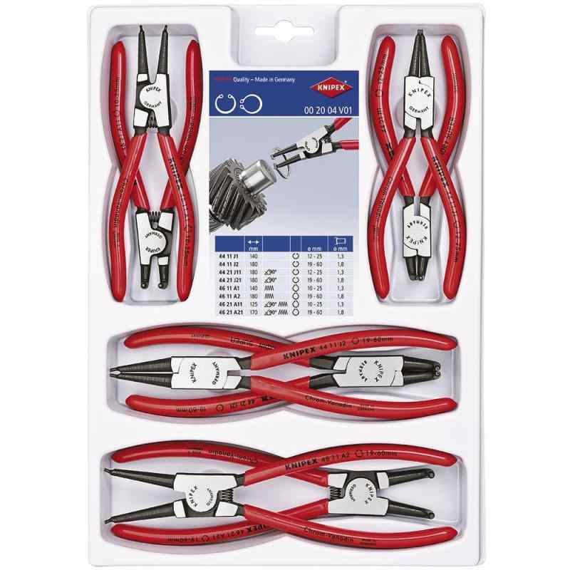 クニペックス KNIPEX スナップリングプライヤー 002004V01 スナップリングプライヤーセット(8本組) 002004V01|MK店