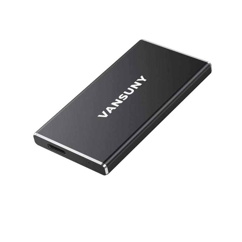 Vansuny SSD 外後ばらい USB3.2 Gen1 読込速度500Mb/s なおなお書き5/なおなお書き4製造会社動くこと突きとめる済 パウダーコンパクト外後ばらいSSD 超高速道路 超小型 超薄型(黒いこと）