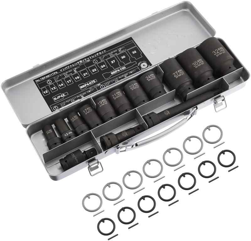 京都機械工具(KTC) 14点組 12.7SQ インパクトレンチ用 ソケットレンチセット セミディープ薄肉 TBP4M11TPA