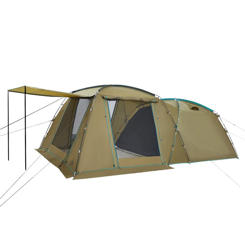 TIMBER RIDGE 2ルームドームテント 5人用 大型ファミリーテント グラスファイバー製ポール採用 二重層 メッシュインナー 四面ドア 設営簡単 UV50+ 耐水圧 防虫 通気性 防風 防災用 収納袋付き キ|MK店