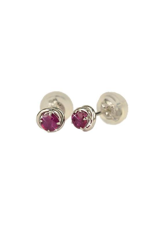 [四葉のクローバー] 14金 ルビー 一粒石 スタッドピアス 14k K14 ホワイトゴールド 一粒 ピアス 7月 誕生石 レディース 女性 ：Kk106 18,212円