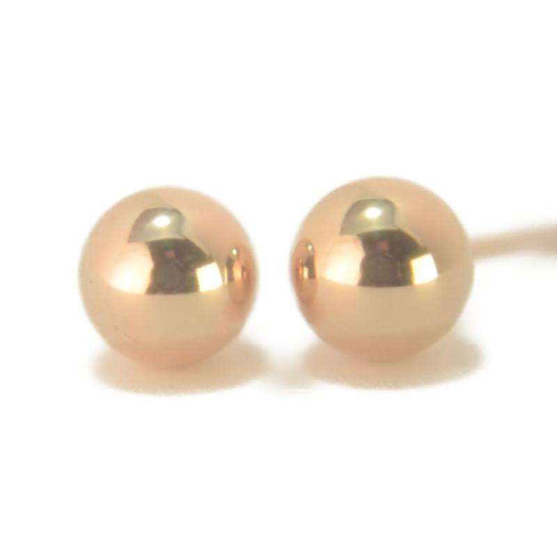 【18金ピアス】 K18 PGピンクゴールド丸玉 5mm ボールピアス レディース 18金 1ペア両耳販売 小ぶり 日本製 ニッケルフリー シンプル プレゼント ギフト yokomountain
