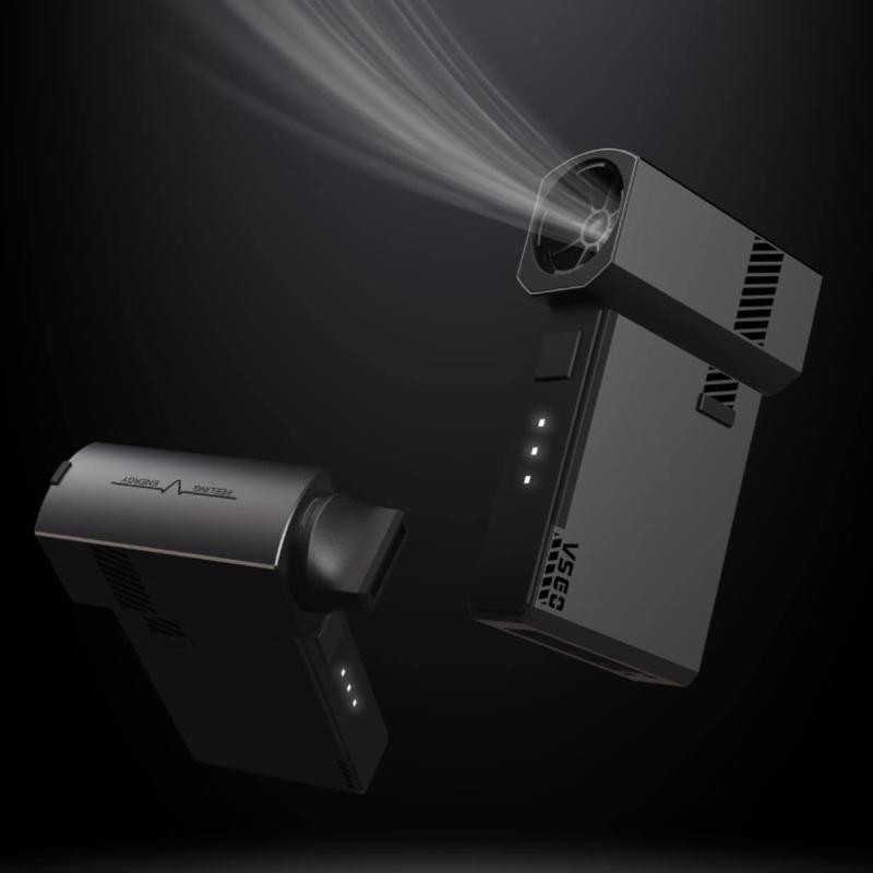 VSGO(VSGO) 電動エアダスター V-EB012-S1 100,000RPM 3段階風力調整 最大風速34.5ｍ/s スマートフォンサイズでコンパクト LEDライト付き USB Type-C充電 空気入れ PC・OA機器掃除 ブロワー コードレス