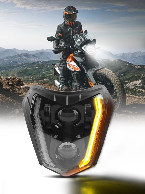 Chelhead LEDヘッドライト K.T.M. モーターサイクル ATV TC FE TE EXC XCW SXF SX 125 250 300 350 450 500 530 SMC R 690 IP67防水等級 高輝度LEDチップ 66W 300