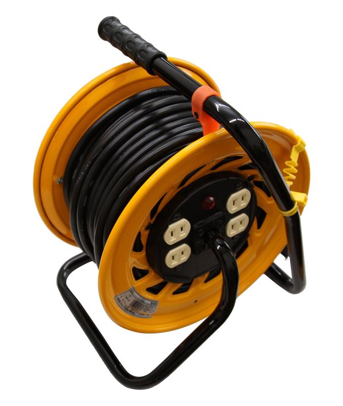 AC125V/15A/30m コンセント固定リール