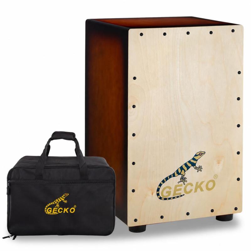 GECKO Cajon BOX ドラム木製パーカッションボックス 内側に調節可能なギター弦付き