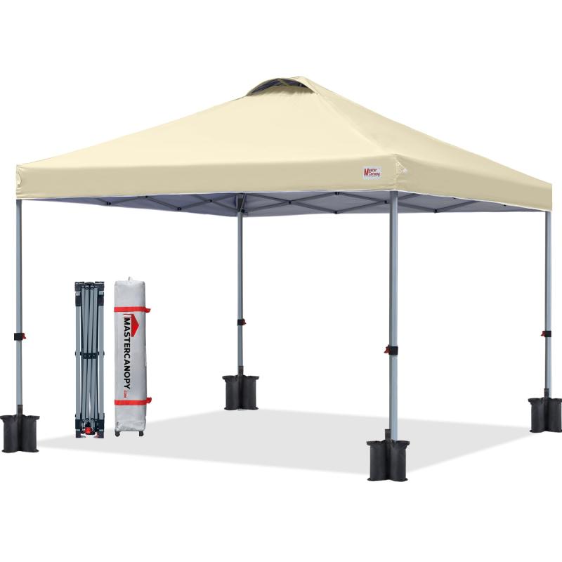 マスターキャノピー（MASTERCANOPY）ワンタッチタープテント 2M/2.5M/3M 三段階調節 スチールフレーム 風抜けベンチレーション 耐水 UVカット サンシェード 日除け 商用 アウトドア用（キャスタ 15,261円