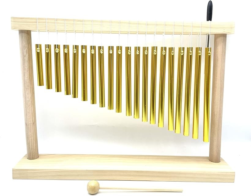 ツリーチャイム 卓上 打楽器 リズム 20音 木製スティック 棒付属