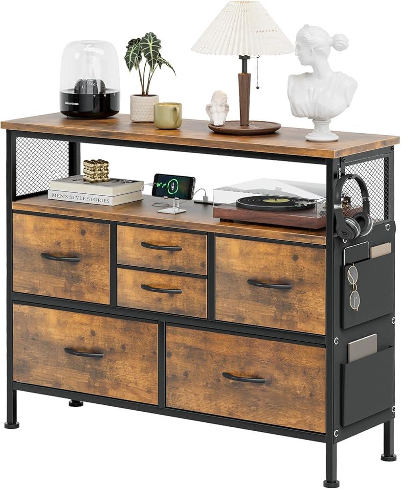 楽天市場】チェスト収納 箪笥 棚付き リビング収納チェストLEDライト