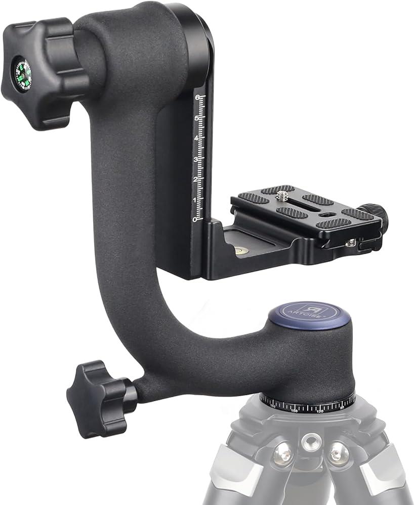 互換品 ジンバル雲台 アルミ合金 360度回転 パノラマ アルカスイス規格 クイックシュー 三脚ヘッド DSLR 望遠レンズ デジタル一眼レフカメラ用 大型雲台 野生動物 野鳥撮影 スポーツに対応 耐荷重10キロ