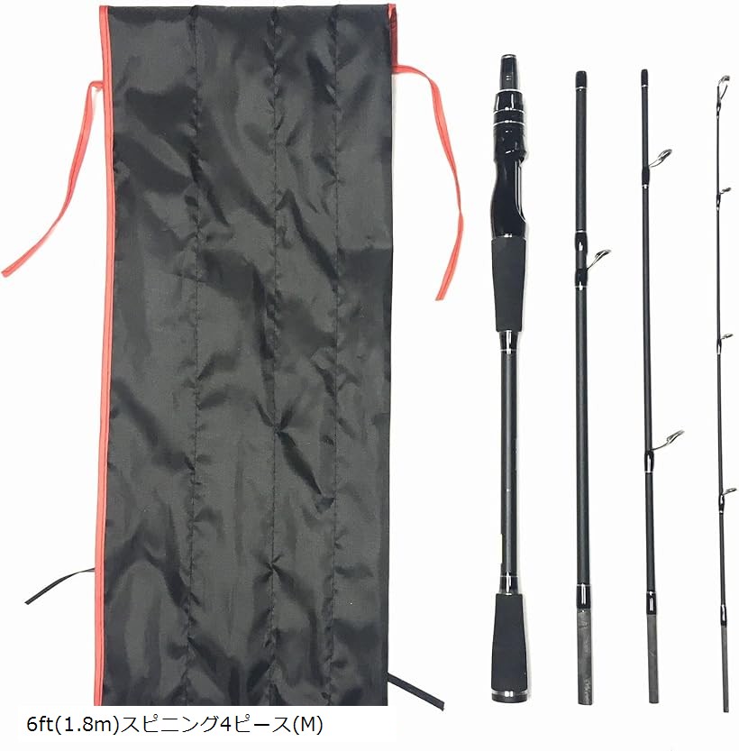 EVA 6フィート 1.8m スピニングパックロッド 4ピース スピニングロッド バスロッド トラベルロッド ロックフィッシュ 6ft(1.8m)スピニング4ピース(M)