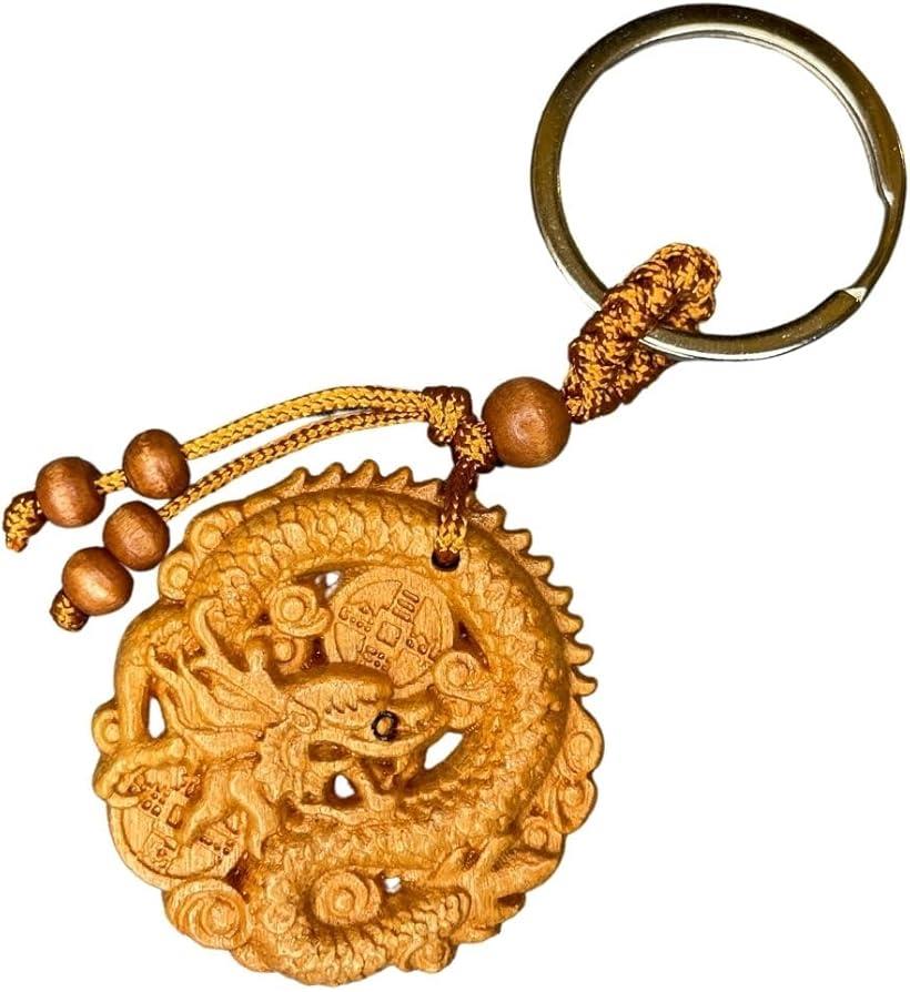根付け　(天然素材)アンティーク 楽天市場】キーホルダー 龍 金属 風水 ゴールド グッツ