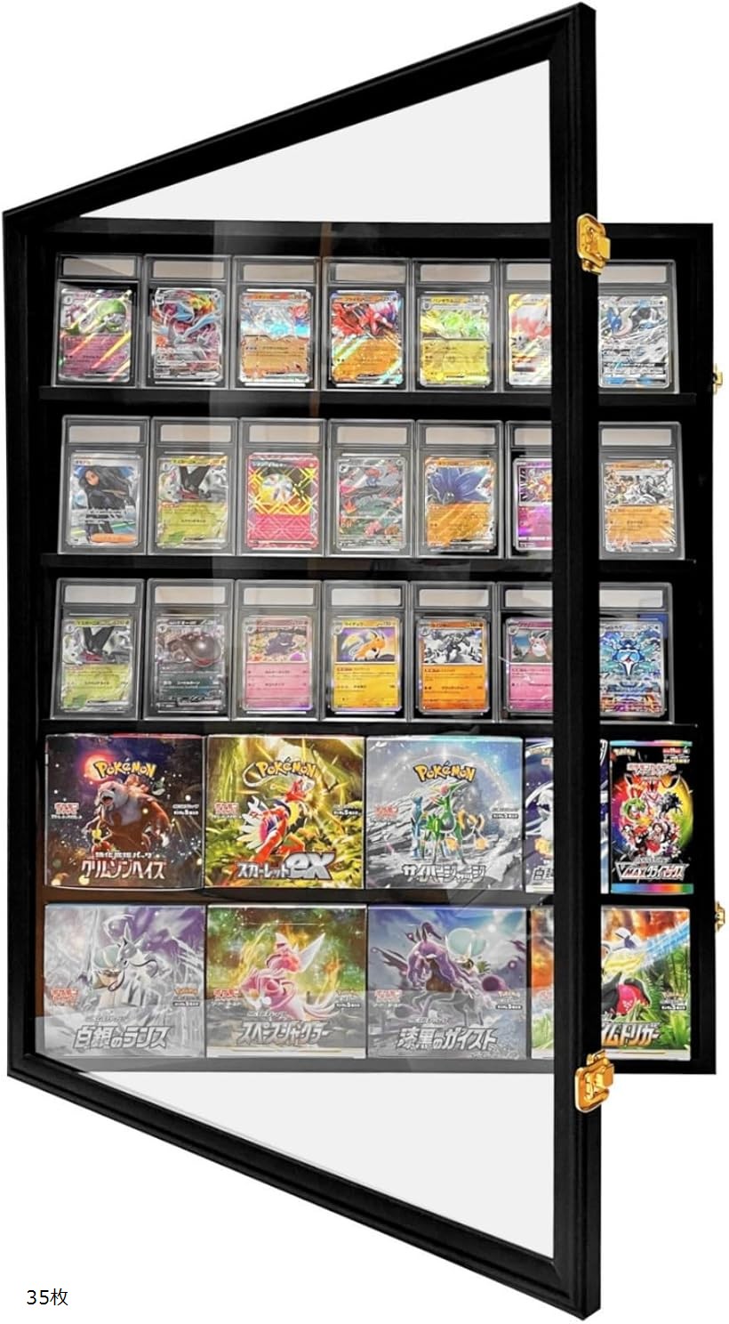 PSAポケモンカード ディスプレイケース 壁掛け コレクションケース ポケカ 遊戯王 デュエマ 対応 35枚