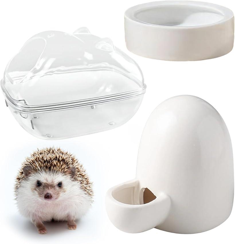 ハリネズミ　餌トイレセット Amazon | heizi ハリネズミ 針鼠 エサ皿 給水 トイレ 飼育 3点