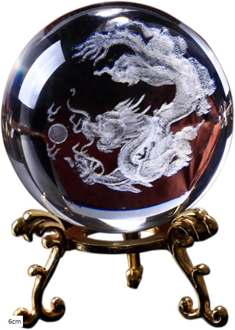 楽天市場】龍の玉 置物 風水 クリスタル 水晶 ドラゴン 縁起物