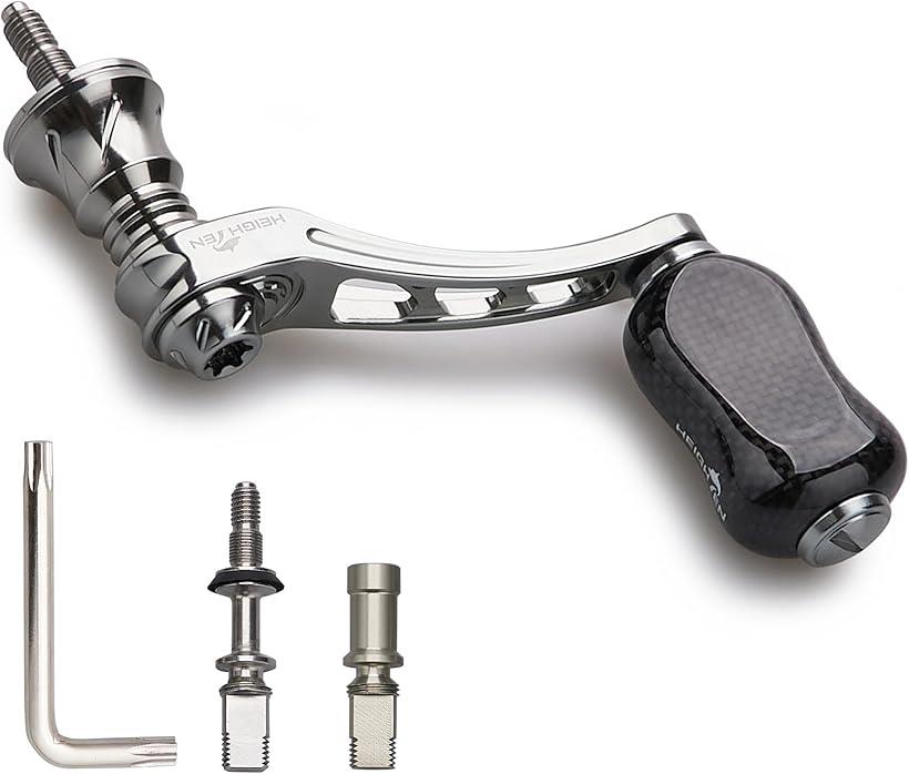 美品　超軽量　シマノ用　55mmシングルハンドル　コルクノブ　MTCW スタンド HEIGHTEN 55-60mm可変 リール ハンドル(ノブ無し) ダイワ(DAIWA