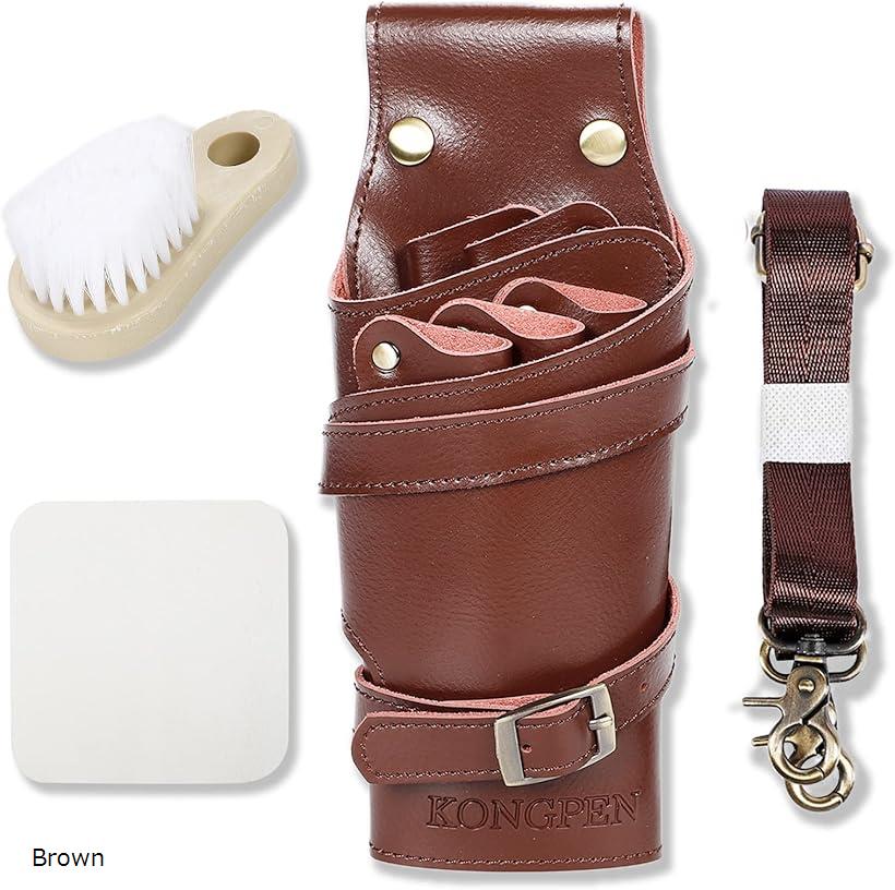 特別価格　ヌメ革ナチュラル　６丁　 ブラシケースセット　SCBC-325/NA1 ☆特別価格☆ ヌメ革ナチュラル 6丁差し シザーケース SCY-154