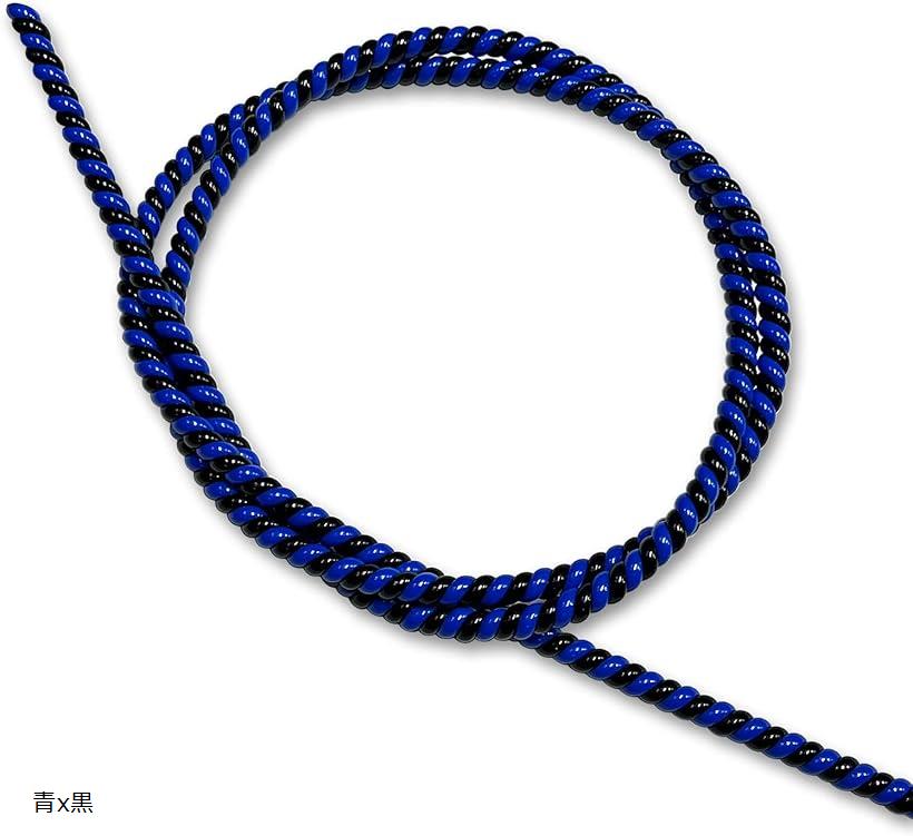 ビンテージ 螺旋 スパイラルケーブル コイル ラップ 配線カバー 約90cm 2本セット キャンディーカラー モコモコ 肉厚 スタイル ハーレー カスタム バイク 白x黒 白x青 白x緑 青x黒