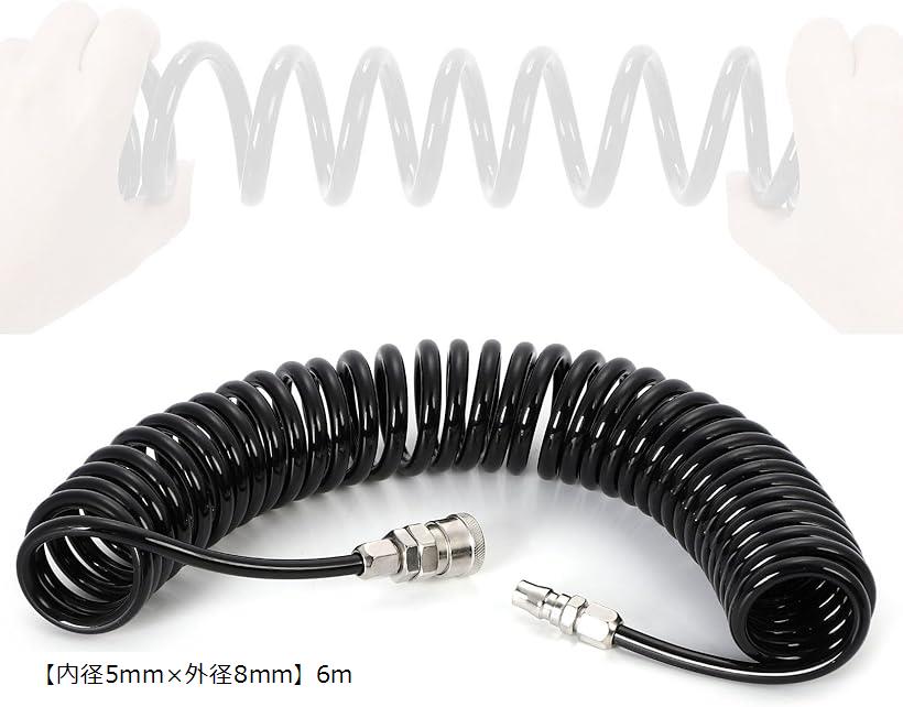 新品トレーラースパイラルホース エアーホース黒2本セット 耐久性良 海コン トレーラー用スパイラルエアーホース黒2本セット