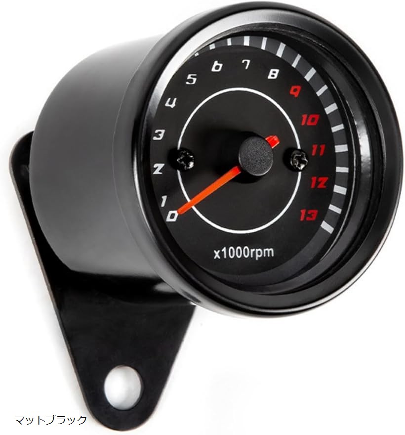 楽天市場】タコメーター LED 黒 12V 電気式13000 配線説明有 ATV APE