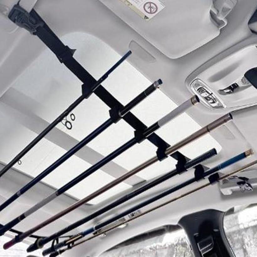 楽天市場】車載 用 ロッドホルダー 7本 収納 車内 天井 釣り竿 竿置き