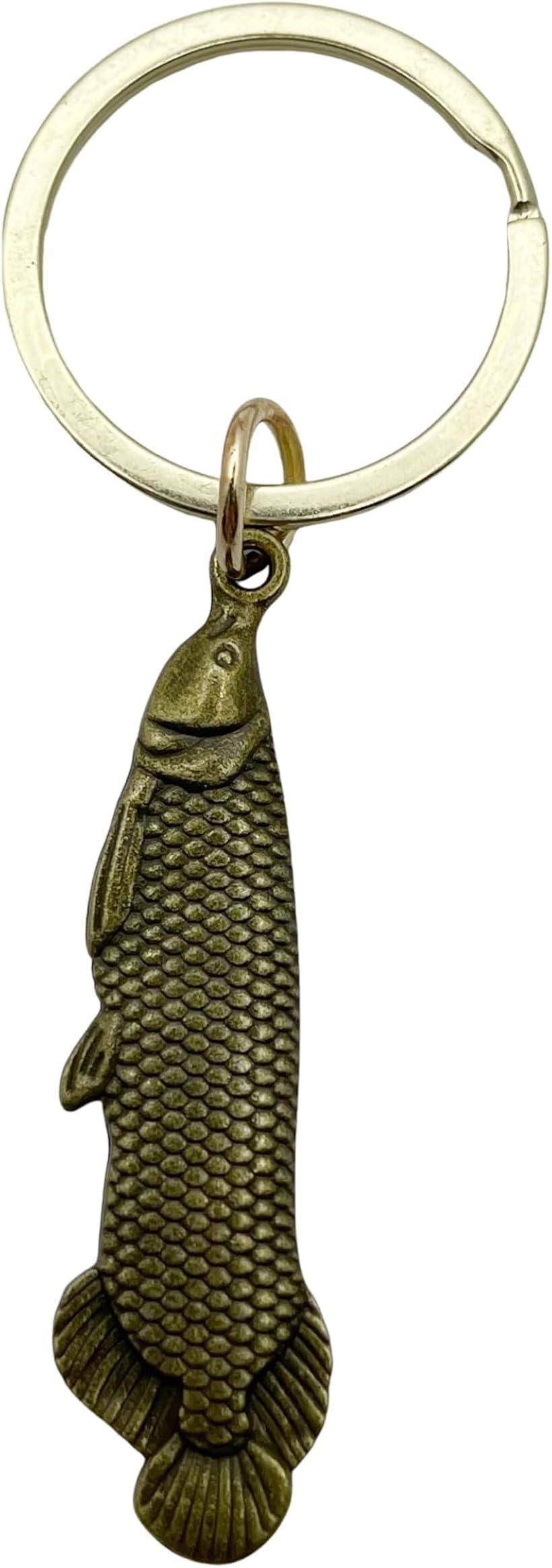楽天市場】アロワナ 龍魚 キーホルダー 黄銅 金運 財運 54mmE992 (黄銅) : スピード発送 Reapri（リアプリ）
