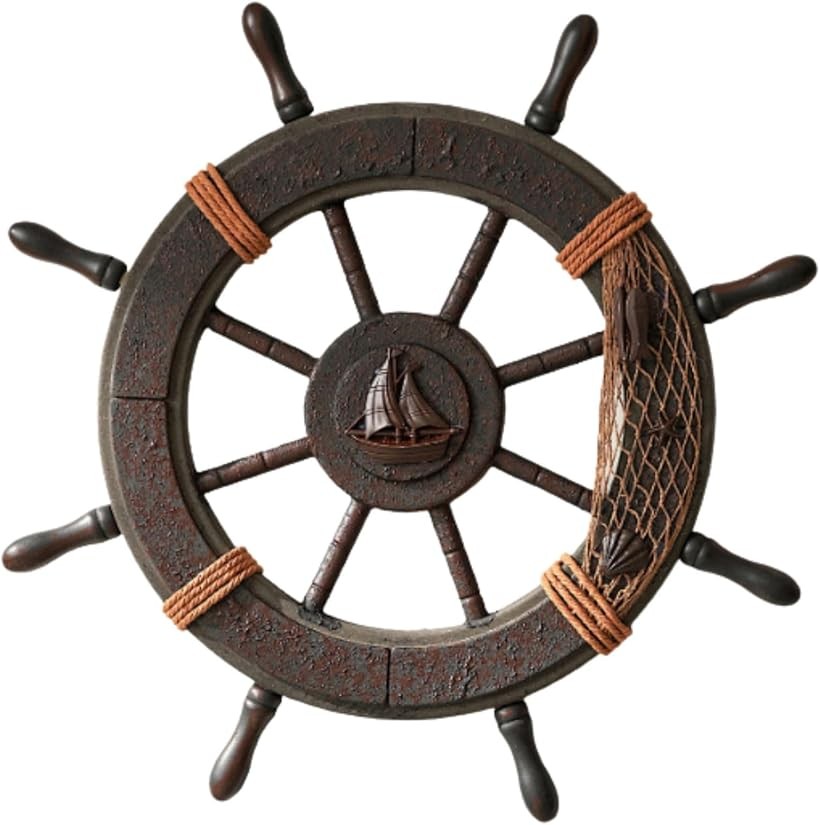 楽天市場】舵輪 ダリン 壁掛け 木 ウッド アンティーク ブラウン