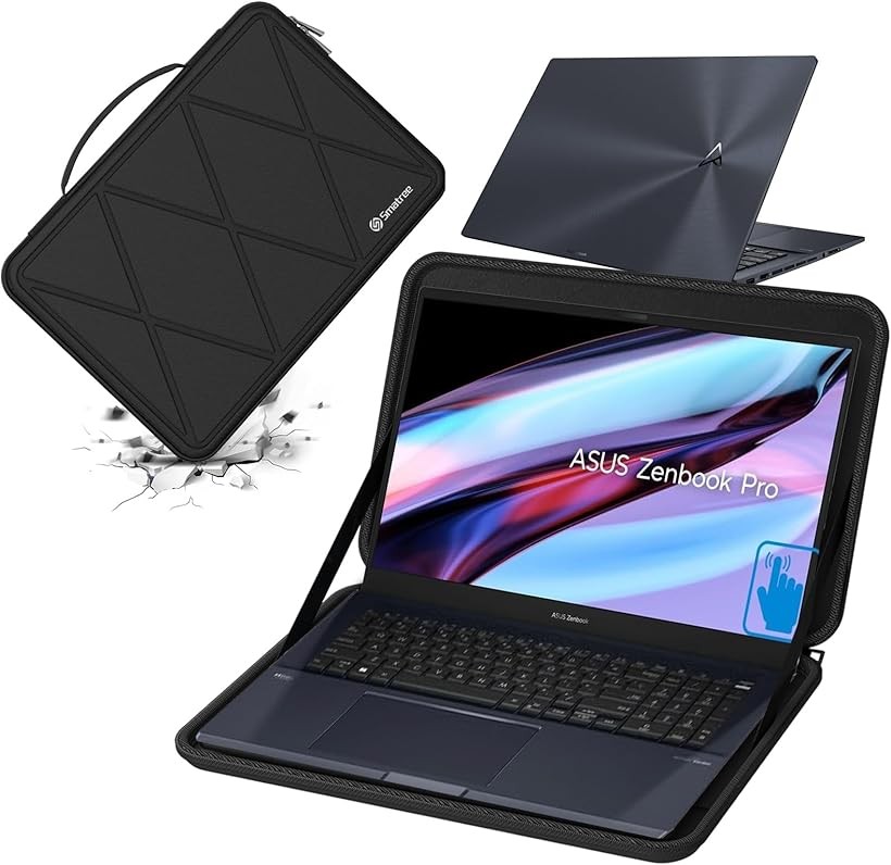 互換品 ハードEVA保護スリーブケース 17.3インチ ASUS Zenbook Pro ラップトップ専用 ハードケース 防水 360度耐衝撃 M116 (Black, For ASUS 17.3インチ（M116）)｜エムラインストア
