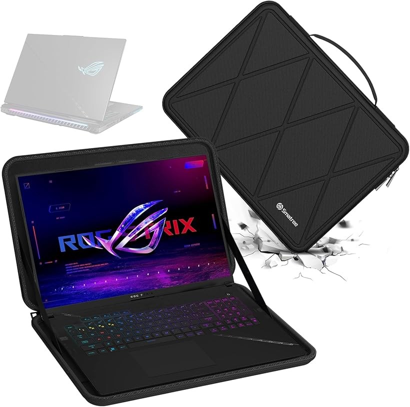 互換品 ハードEVA保護スリーブケース 18インチ ASUS ROG Strix Scar 2024/2023などに適用 防水&耐衝撃バッグ (Black-For ASUS 18インチ, For ASUS 18インチ(X8329))|エムラインストア