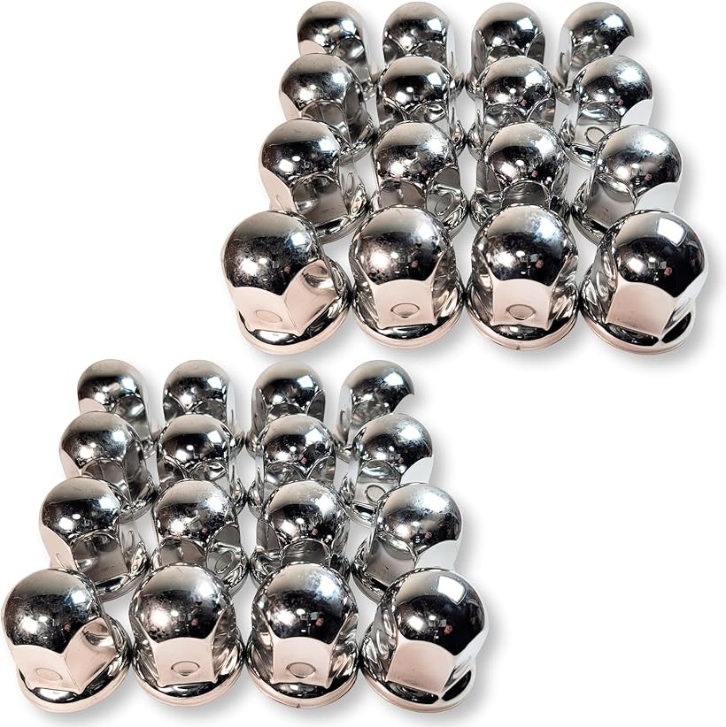 互換品 ナットキャップ ステンレス製 JIS41mm 高さ55mm カバー 鏡面仕上げ 6/8穴用 大型 トラック ダンプ デコトラ カスタム ドレスアップ 汎用品 (32個セット(+予備))｜エムラインストア