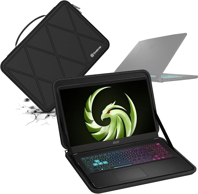 互換品 ハードEVA保護スリーブケース 17.3インチ MSI Alpha B5EEK-007/B5EEK-022 ノートパソコン、 Bravo C7VFK-039US 防水 (Black, For MSI 17.3インチ(M125-1))|エムラインストア