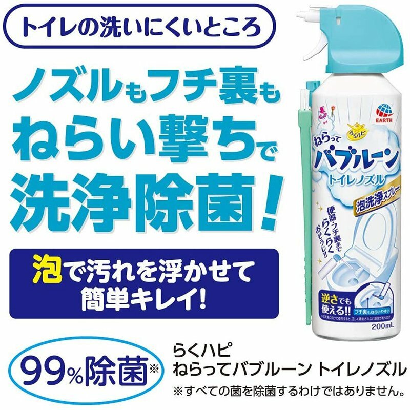 市場 アース製薬 らくハピ トイレノズル 200ml ねらってバブルーン