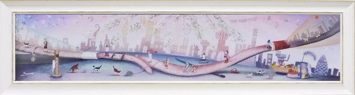取寄品 なかの まりの 風景画 額付き ポスター トワイライトゾーン M 和洋折衷画像