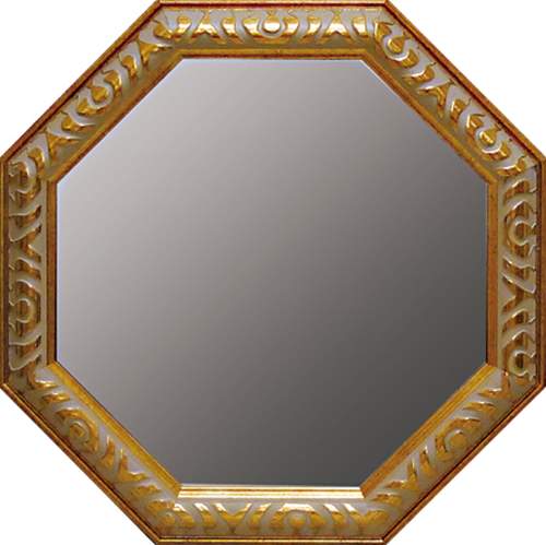 八角形　ゴールドミラー 梵字入り　開運風水 楽天市場】【ポイント10倍 & クーポン！】取寄品 ゴールド Lサイズ