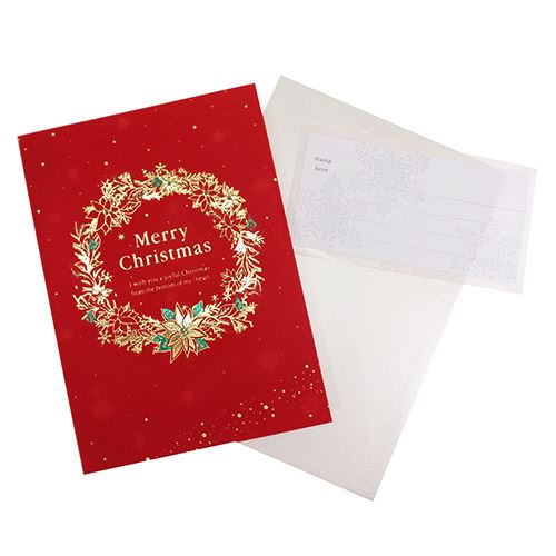 楽天市場 クリスマスカード シンプルグリーティングカード ウーペレッド Apj 封筒付き グリーティングカード Xmasギフト 雑貨 グッズ ガールズ雑貨通販マシュマロポップ
