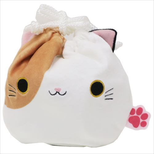 おもちきんちゃくポーチ みけ 小物入れ 巾着袋 ねこだんご 三英貿易 かわいいグッズ