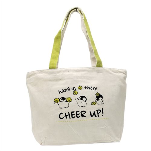 楽天市場 トートバッグ 天ファスナー付横型 帆布トート Cheer Upペンギン アニマル ミントイン 手提げかばん かわいいグッズ マシュマロポップ ガールズ雑貨通販マシュマロポップ