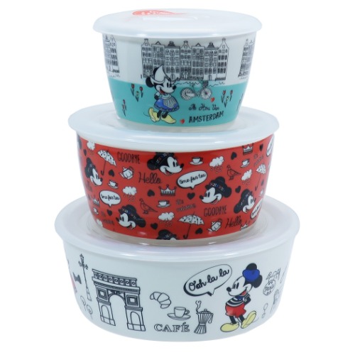 楽天市場 陶器製 レンジパック 3個セット レッツトラベル ミッキー ミニー 食品保存容器 ディズニー 前畑 560ml 430ml 210ml 調理器具 ティーンズ ジュニア マシュマロポップ ガールズ雑貨通販マシュマロポップ