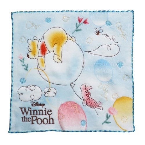 全面 刺繍 ハンカチタオル ウォータープー くまのプーさん ミニタオル ディズニー 丸眞 プレゼント ティーンズ 雑貨 メール便可 マシュマロポップ画像
