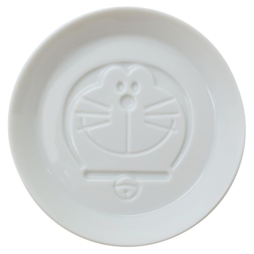 小皿 フェイス ドラえもん 絵柄が浮き出る 醤油皿 金正陶器 直径8cm 日本製 アニメティーンズ 雑貨 マシュマロポップ画像