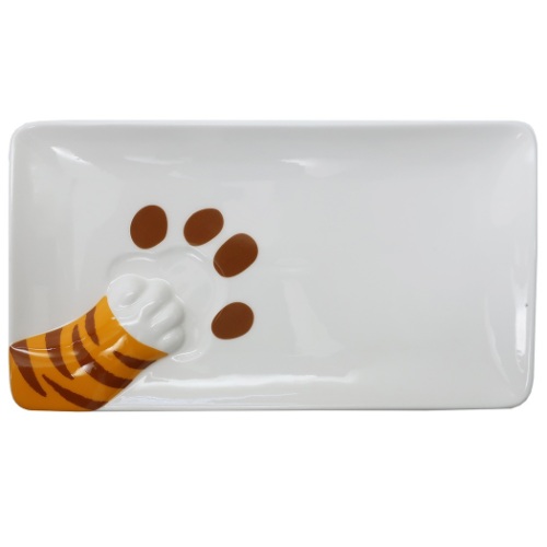 どろぼう猫 角皿 おさかな スクエア プレート トラ猫 サンアート ギフト食器 おもしろ雑貨 マシュマロポップ画像