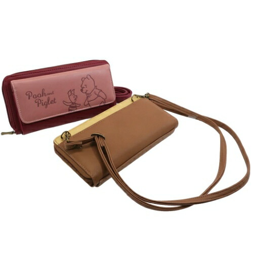 肩部ウォレット くまのプーさん 型押し お財布ポシェット ディズニー アートウエルド お頭財布 マシュマロポップ Earlnewton De