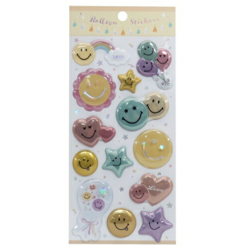 楽天市場 シール シート スマイリーフェイス バルーン ステッカーズ スマイル Smiley Face カミオジャパン 手帳デコ かわいい 女の子向け 小学生 中学生 高校生 メール便可 マシュマロポップ ガールズ雑貨通販マシュマロポップ