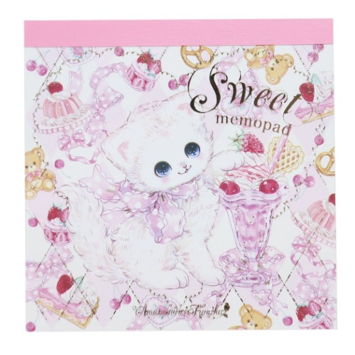 楽天市場 メモ帳 飴ノ森ふみか スクエア メモ スウィート クローズピン 4柄計100枚綴り ガーリーイラスト メール便可 マシュマロポップ ガールズ雑貨通販マシュマロポップ